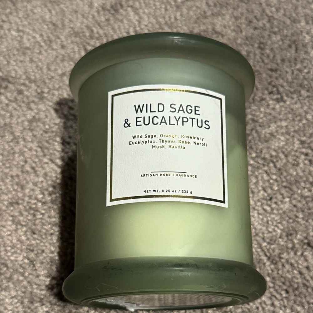 Artisan Home Fragrance Wild Sage & Eucalyptus Scented Single Wick Candle 8.25 oz
